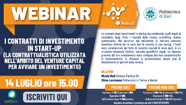 Webinar Netval locandina 14 luglio