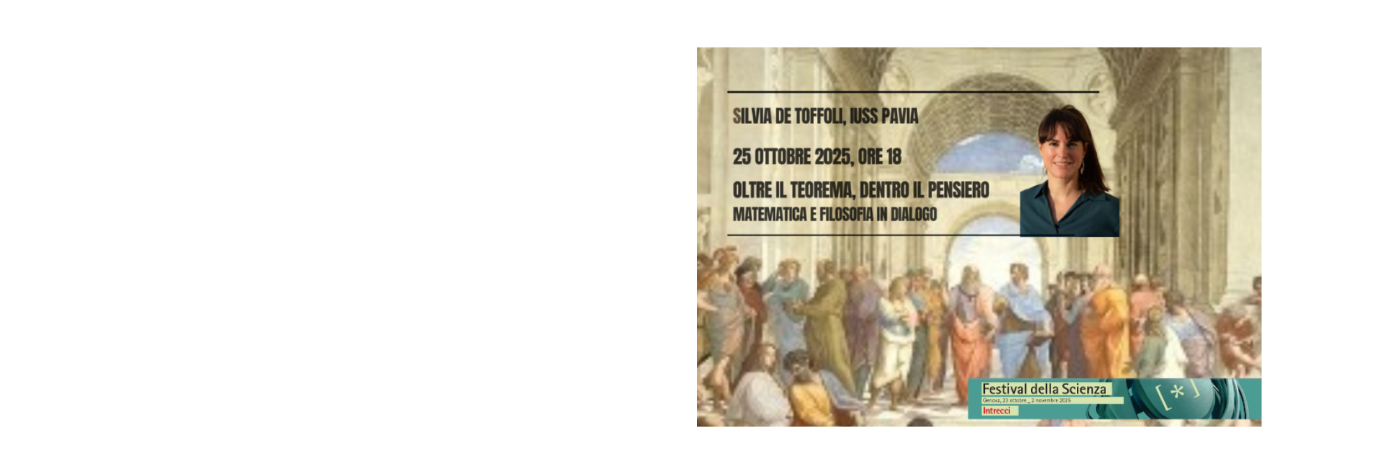 Silvia De Toffoli al Festival della Scienza di Genova (25 ottobre 2025)