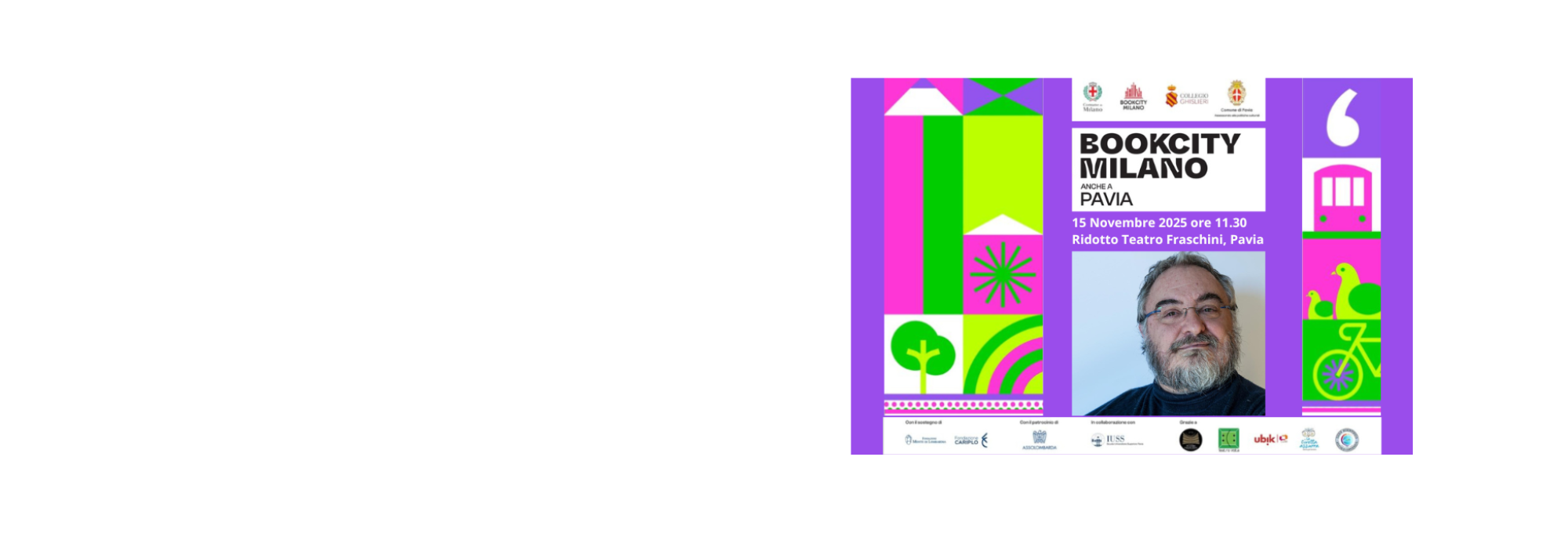 Andrea Moro protagonista di “BookCity Milano – Anche a Pavia” (15 novembre 2025)