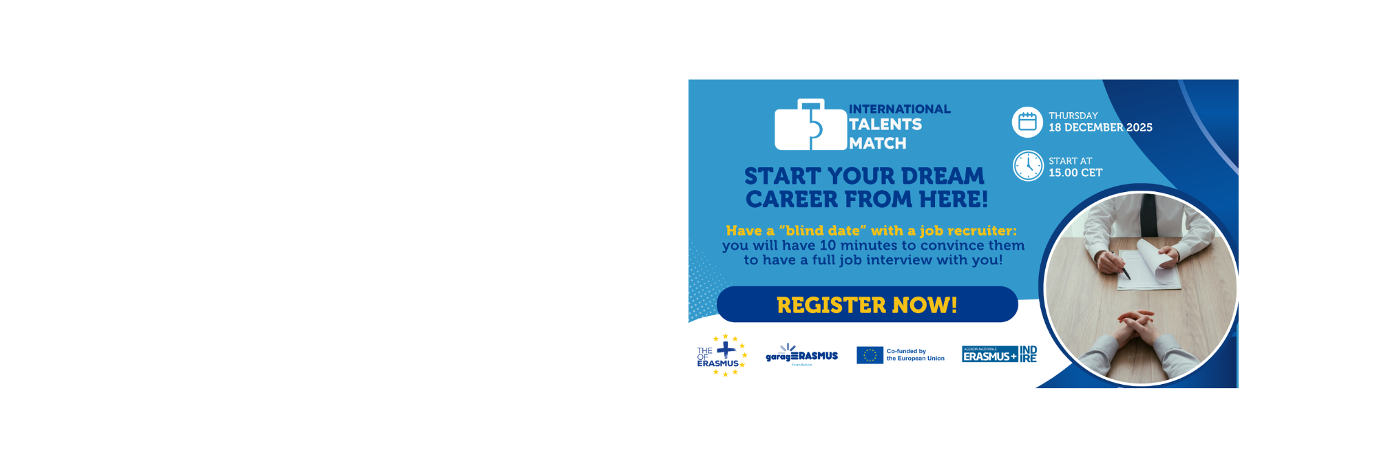 The Plus of Erasmus: the Talents Match kicks off – registration open until 10 December 2025