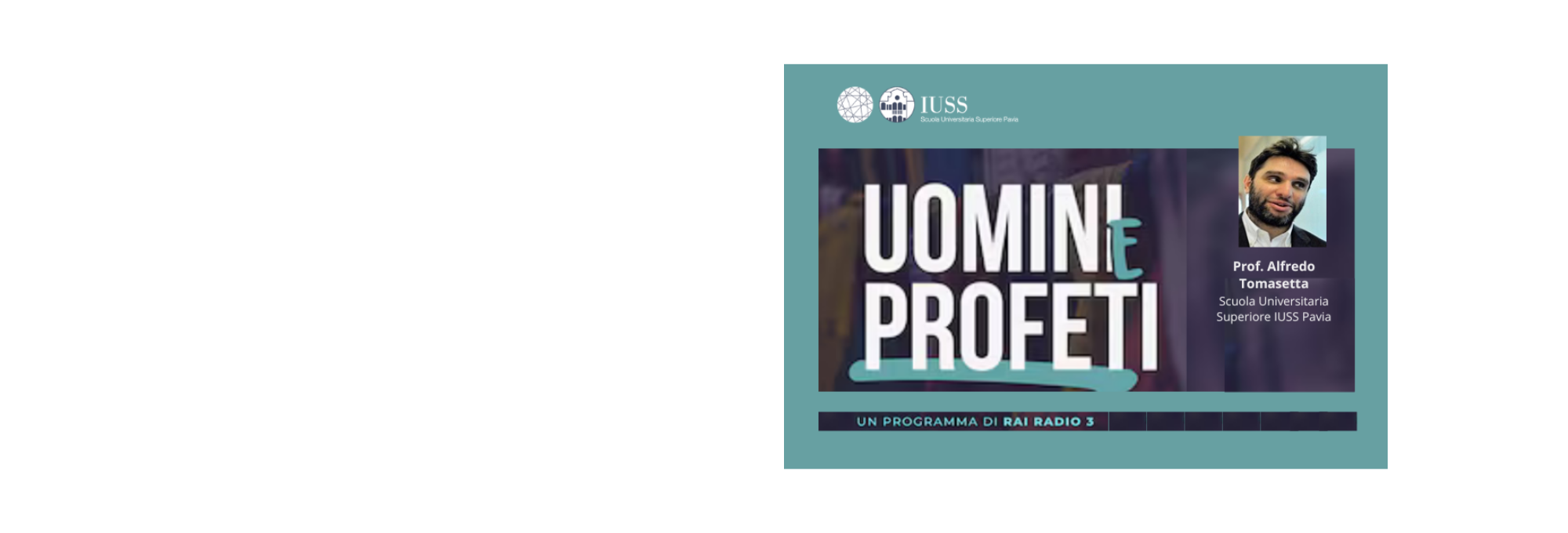 Rai Radio 3: intervista ad Alfredo Tomasetta