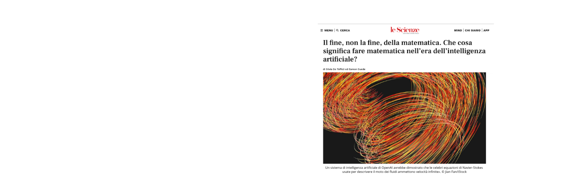 Il fine, non la fine, della matematica: Silvia De Toffoli (IUSS Pavia) su “Le Scienze”