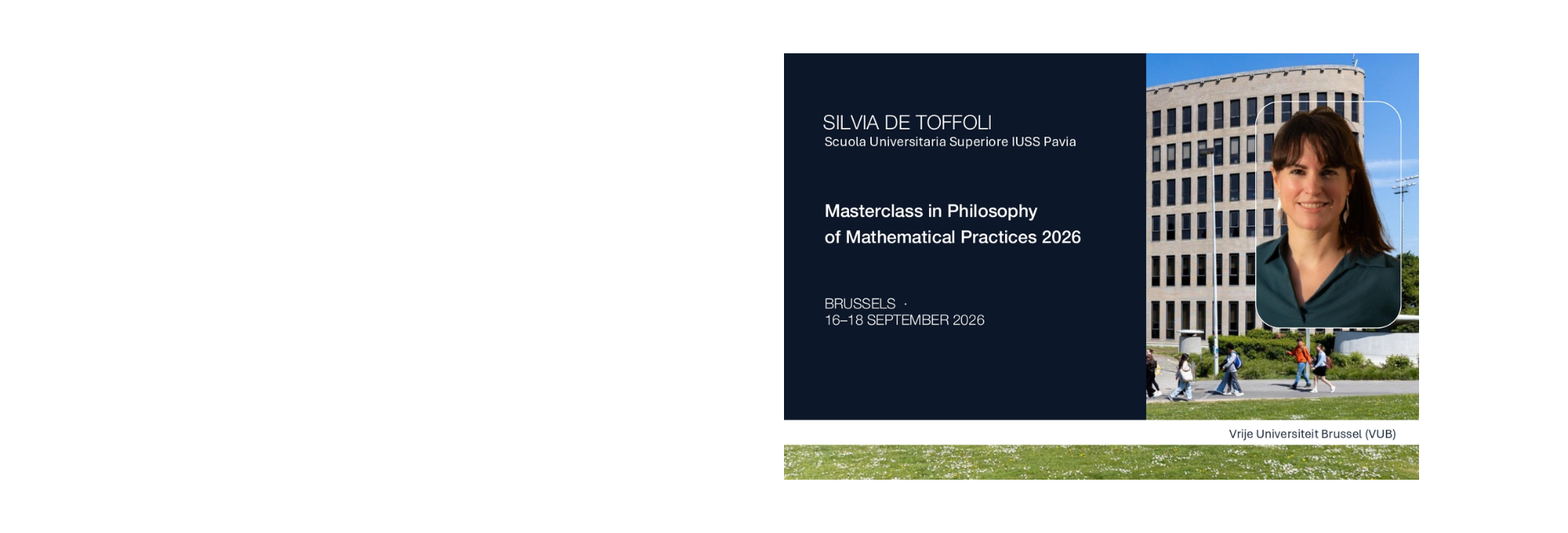 Silvia De Toffoli alla Masterclass in Philosophy of Mathematical Practices 2026 a Bruxelles